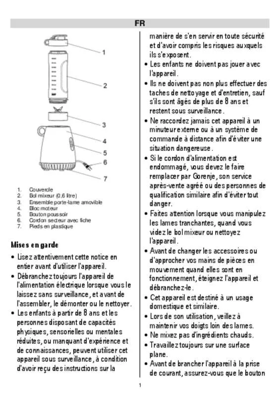 Mode d'emploi GORENJE BSM 600 CLW