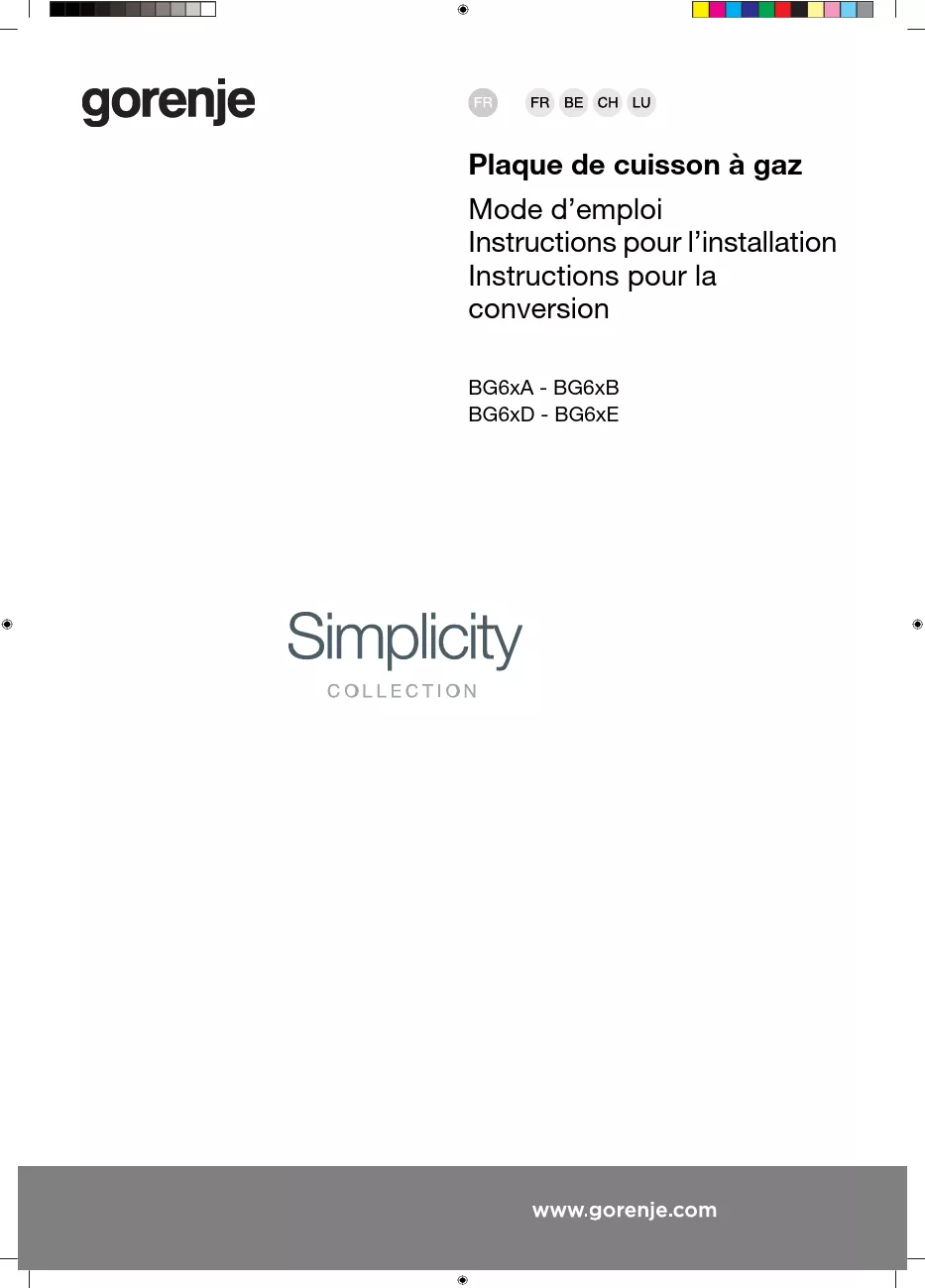 Mode d'emploi GORENJE GKTW642SYB