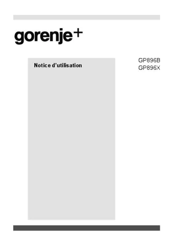 Mode d'emploi GORENJE GP896X