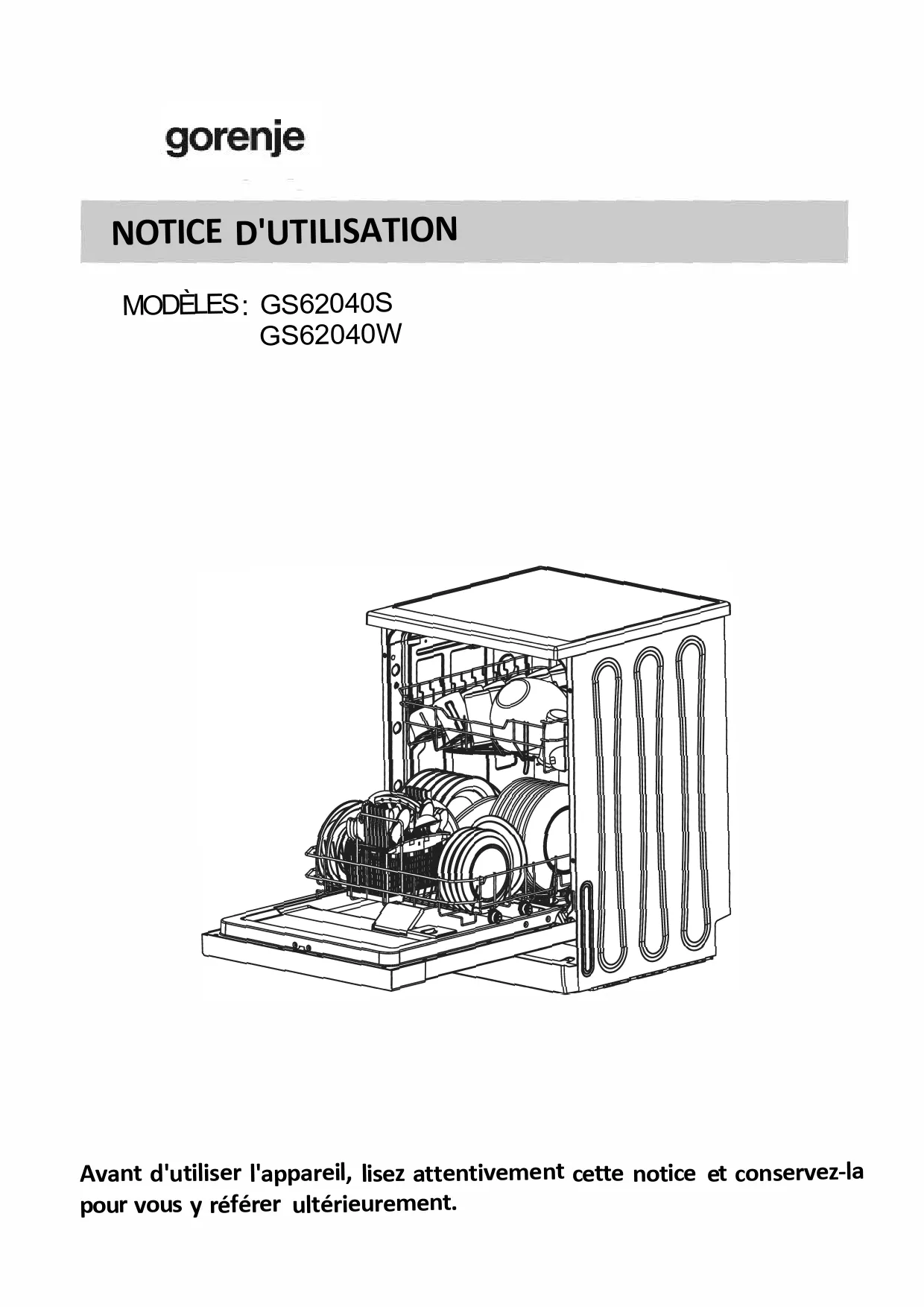 Mode d'emploi GORENJE GS62040S