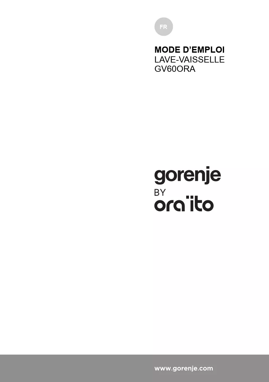 Mode d'emploi GORENJE GV60ORAW