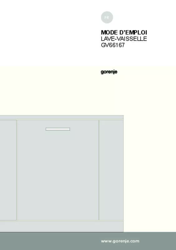 Mode d'emploi GORENJE GV 66167