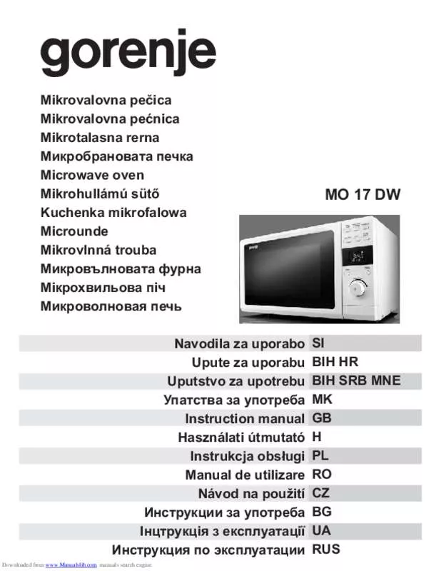 Mode d'emploi GORENJE MO20DSII