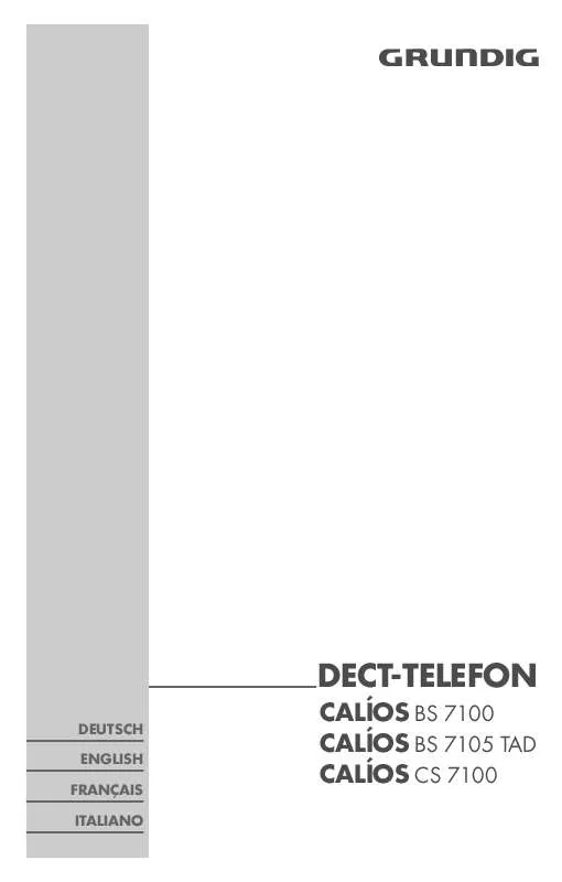 Mode d'emploi GRUNDIG CALÍOS CS 7100