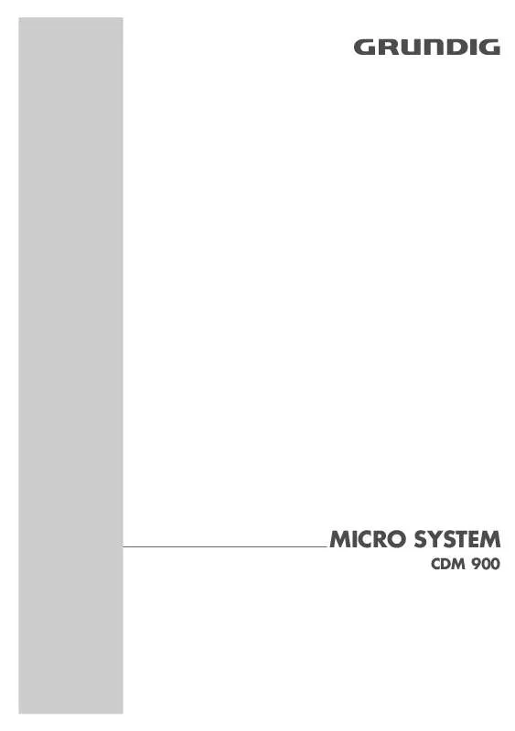 Mode d'emploi GRUNDIG CDM 900