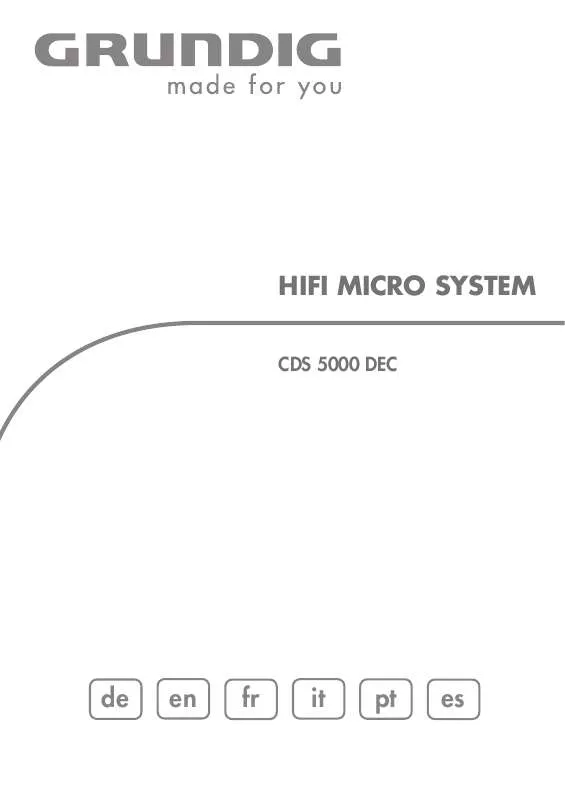 Mode d'emploi GRUNDIG CDS 5000 DEC