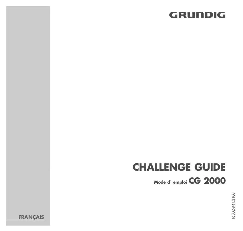 Mode d'emploi GRUNDIG CHALLENGE GUIDE