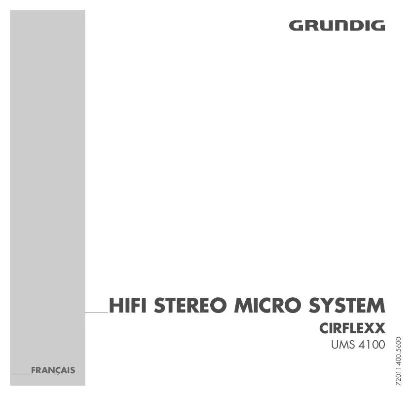 Mode d'emploi GRUNDIG CIRFLEXX UMS 4100