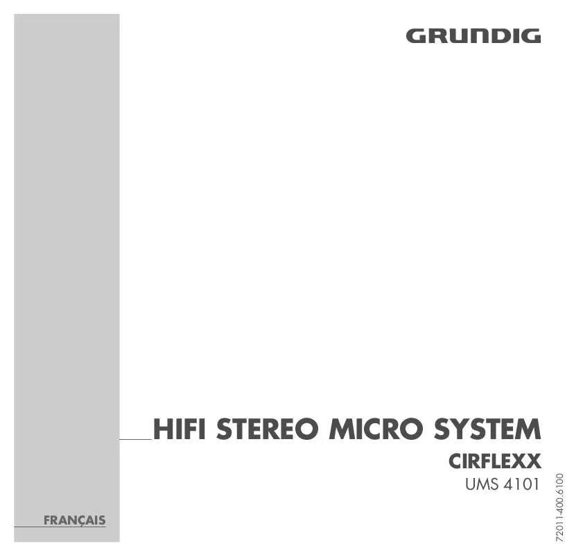 Mode d'emploi GRUNDIG CIRFLEXX UMS 4101