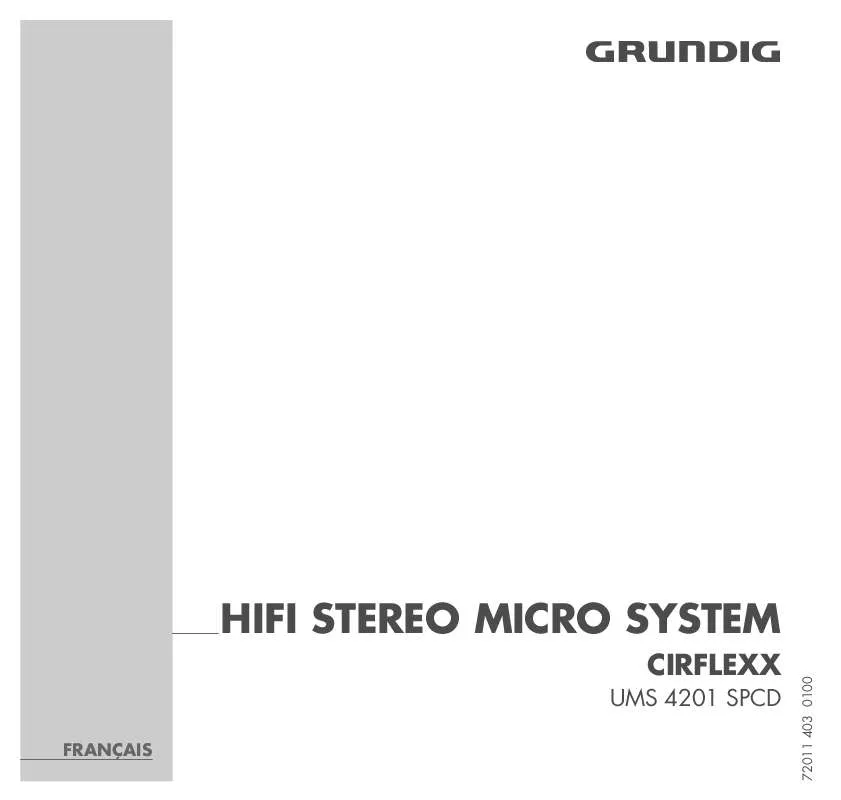 Mode d'emploi GRUNDIG CIRFLEXX UMS 4201 SPCD