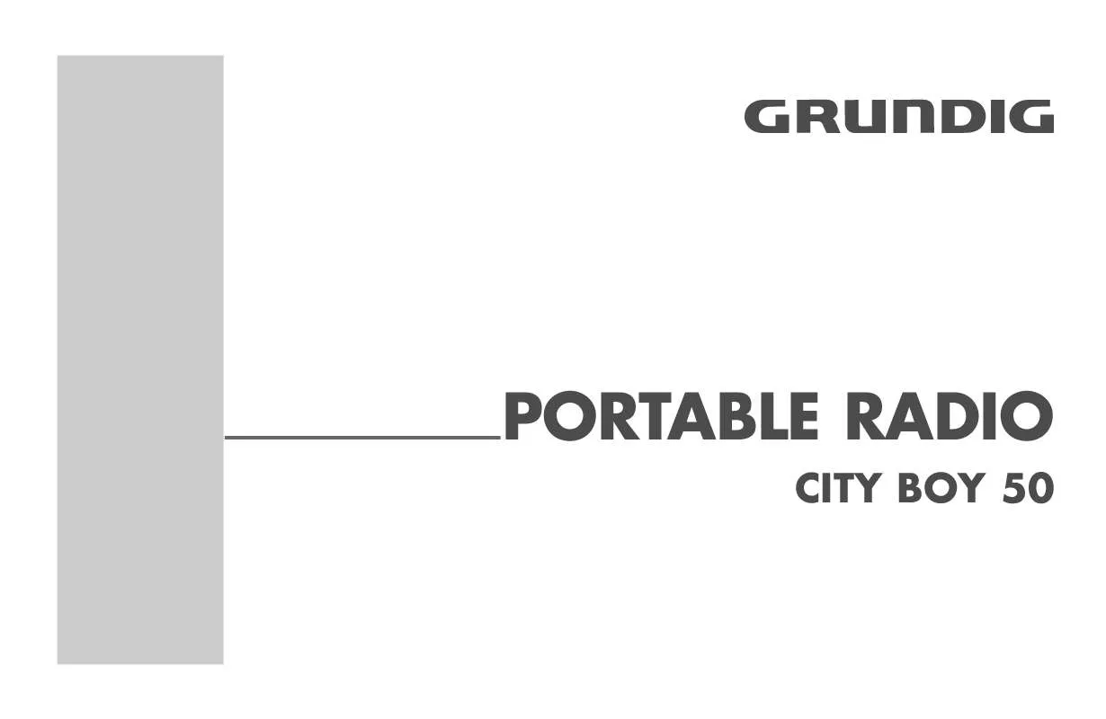 Mode d'emploi GRUNDIG CITY BOY 50 PR 5100