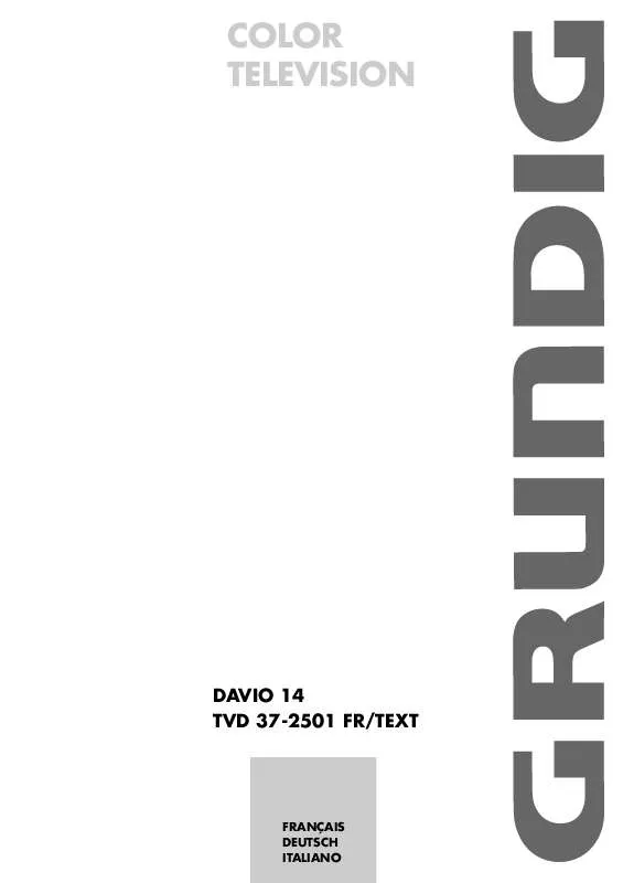 Mode d'emploi GRUNDIG DAVIO 14 TVD 37-2501 FR/TEXT