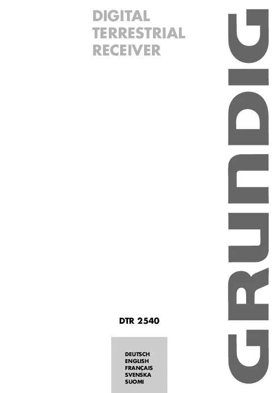 Mode d'emploi GRUNDIG DTR 2540