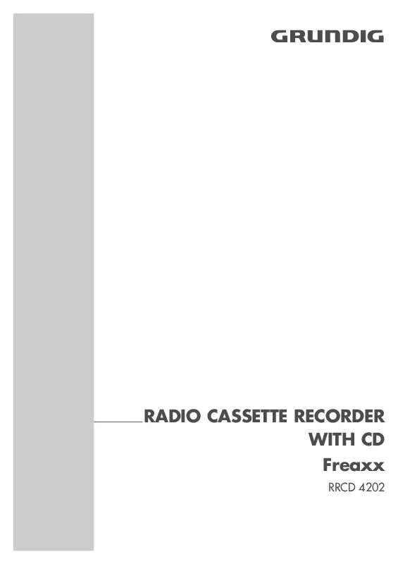 Mode d'emploi GRUNDIG FREAXX 20 RRCD 4202