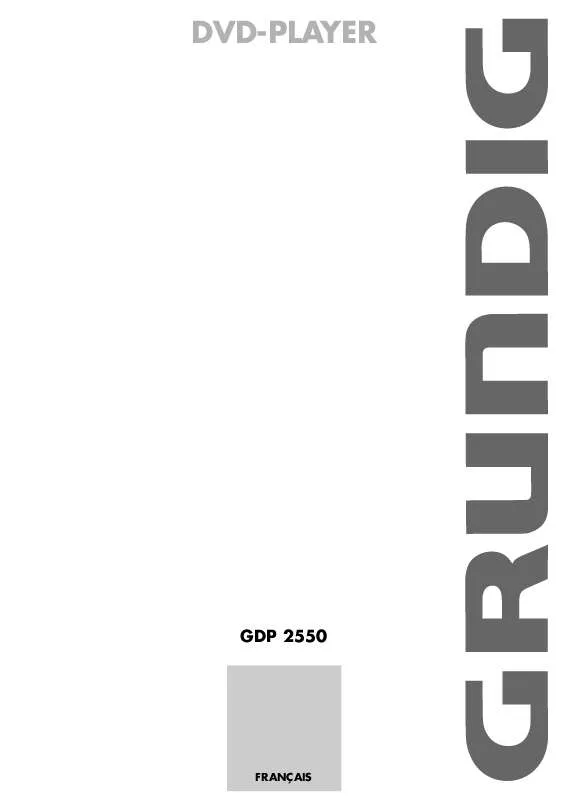 Mode d'emploi GRUNDIG GDP 2550