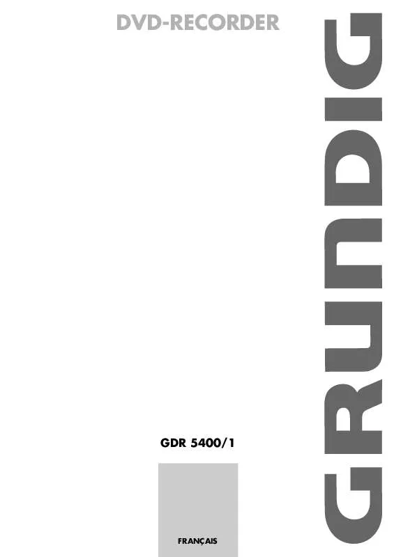 Mode d'emploi GRUNDIG GDR 5400 /1