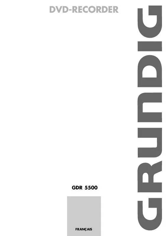 Mode d'emploi GRUNDIG GDR 5500