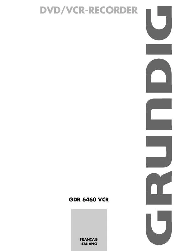 Mode d'emploi GRUNDIG GDR 6460 VCRSILVER NAGRYW. DVD MAGNE