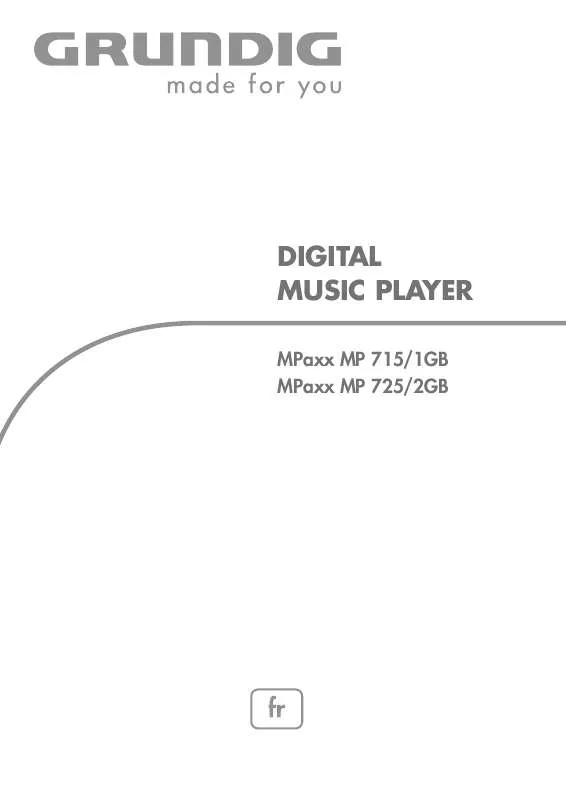 Mode d'emploi GRUNDIG MPAXX 725