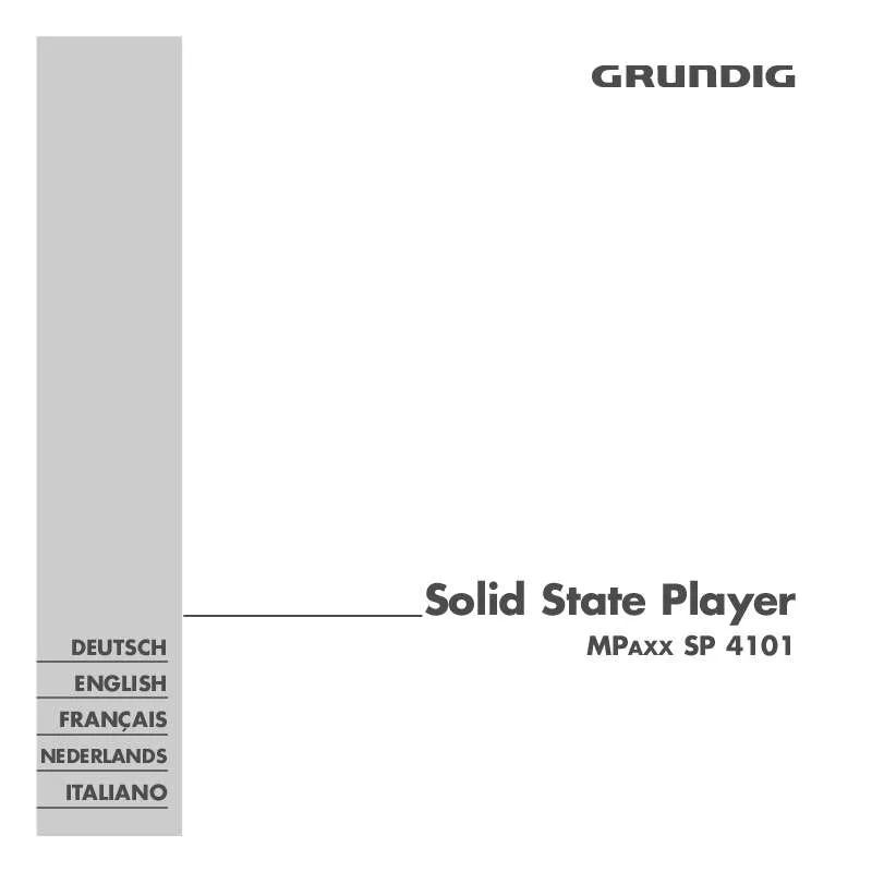 Mode d'emploi GRUNDIG MPAXX SP 4101