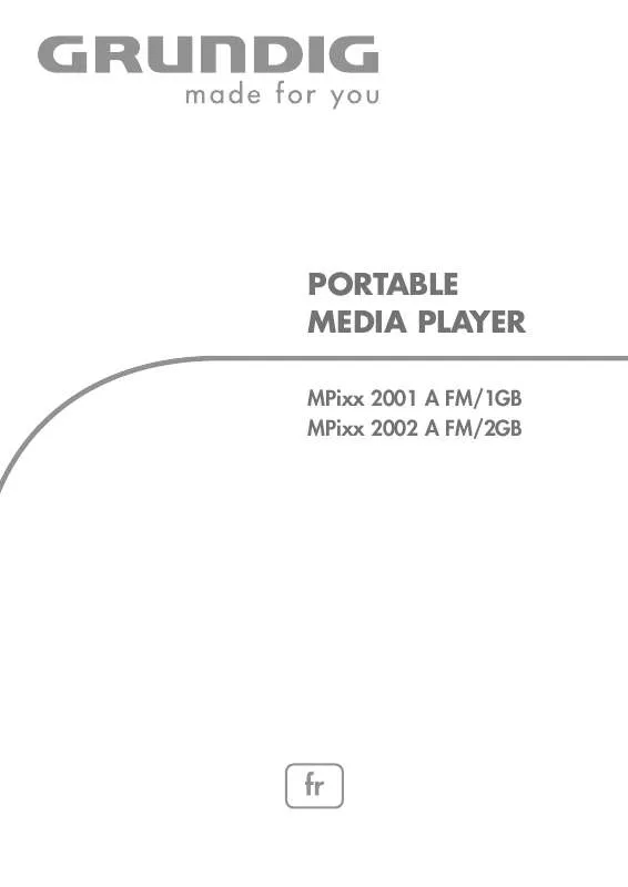 Mode d'emploi GRUNDIG MPIXX 2001 FM/1GB