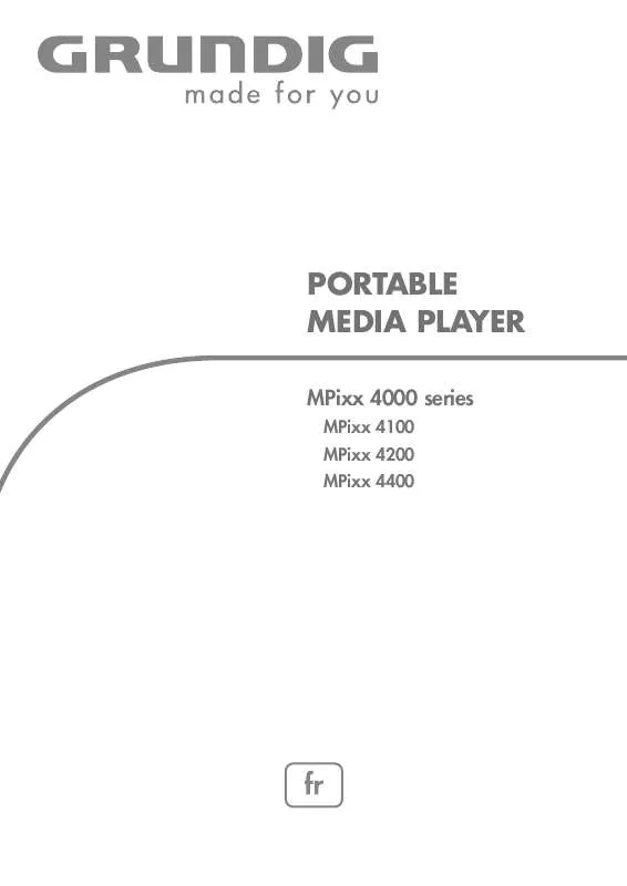 Mode d'emploi GRUNDIG MPIXX 4100