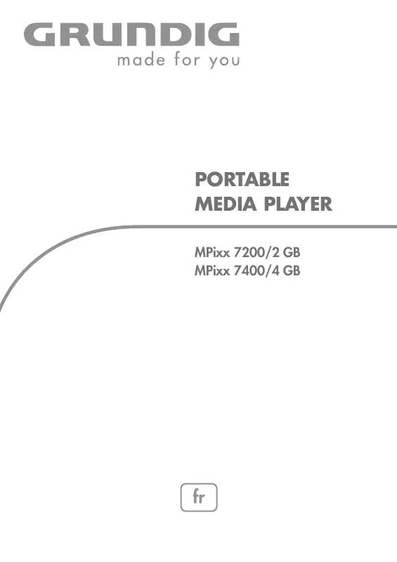 Mode d'emploi GRUNDIG MPIXX 7400