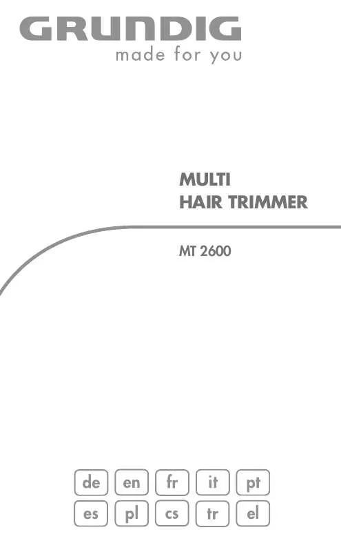 Mode d'emploi GRUNDIG MT 2600 MULTIHAARTRIMMER, B