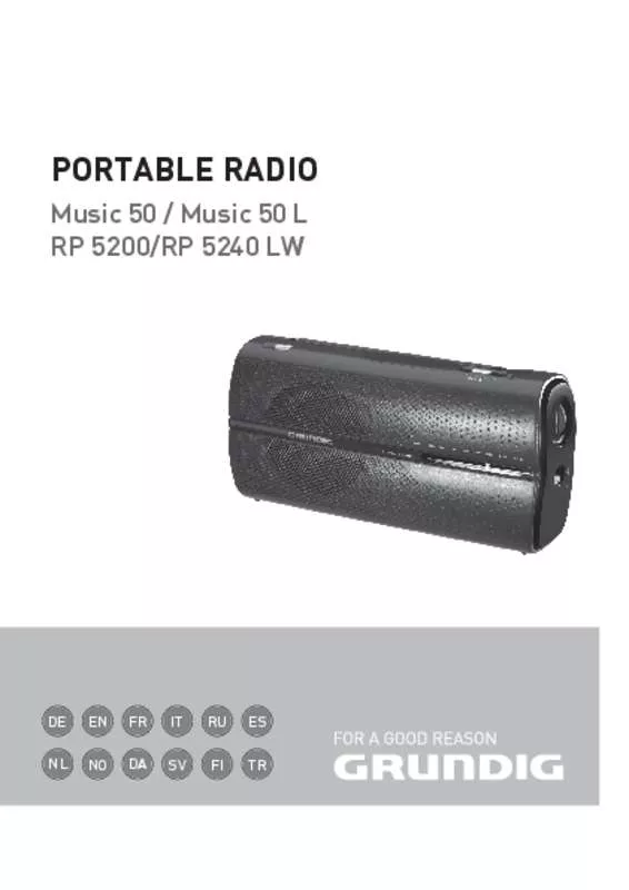 Mode d'emploi GRUNDIG MUSIC 51 DAB