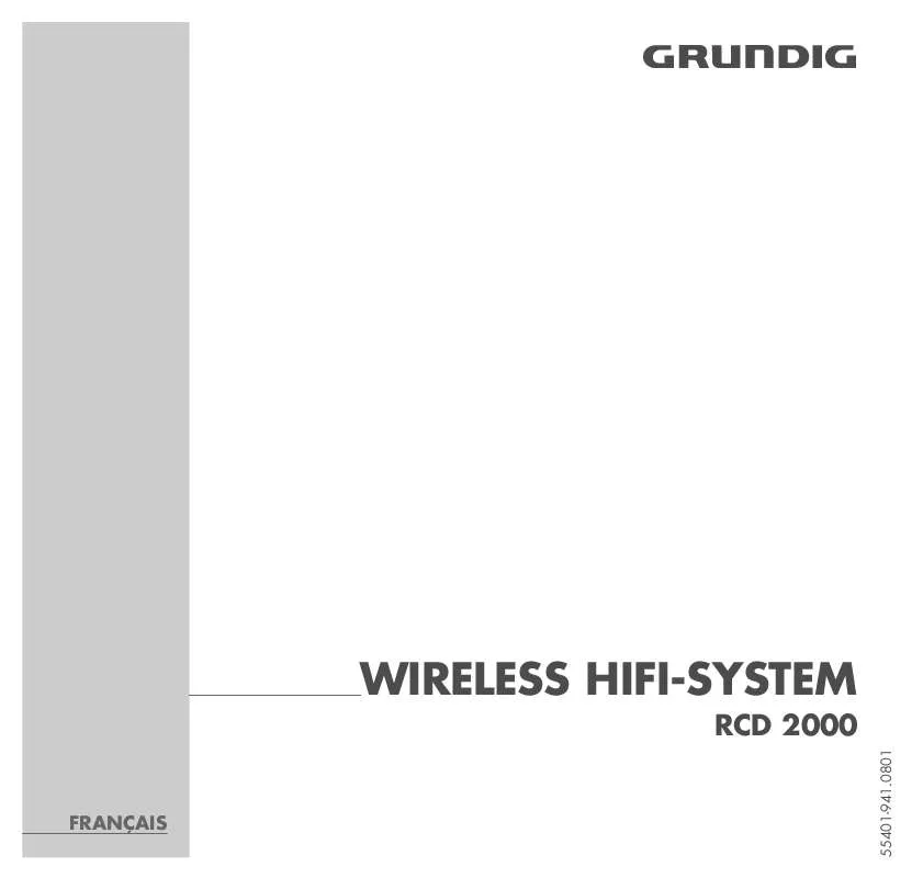 Mode d'emploi GRUNDIG RCD 2000