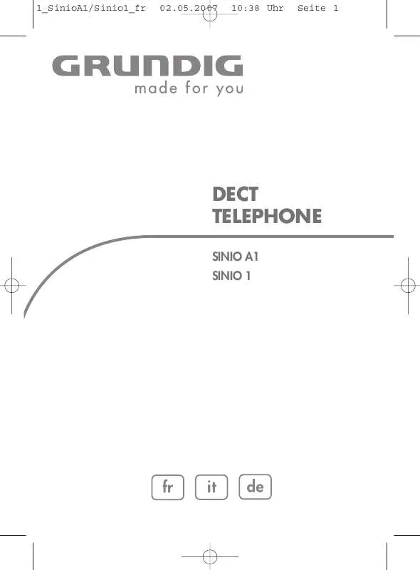 Mode d'emploi GRUNDIG SINIO A1