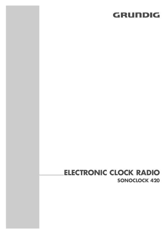 Mode d'emploi GRUNDIG SONOCLOCK 420