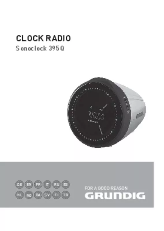 Mode d'emploi GRUNDIG SONOCLOCK 395