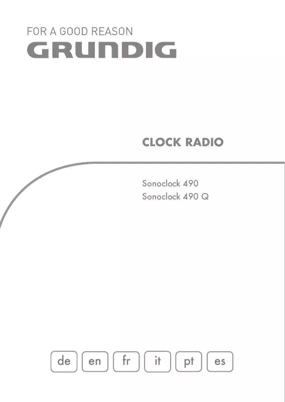 Mode d'emploi GRUNDIG SONOCLOCK 490