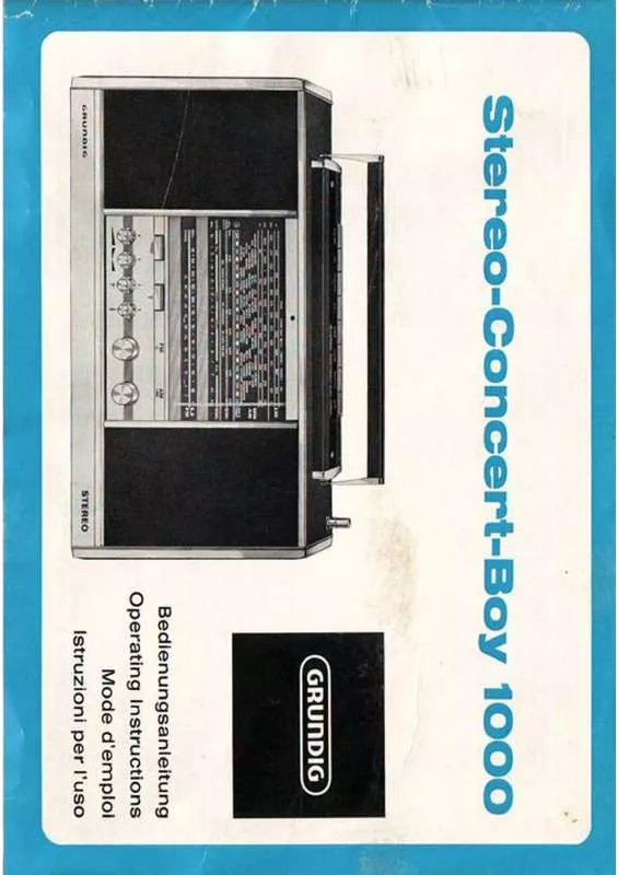 Mode d'emploi GRUNDIG STEREO CONCERT BOY 1000