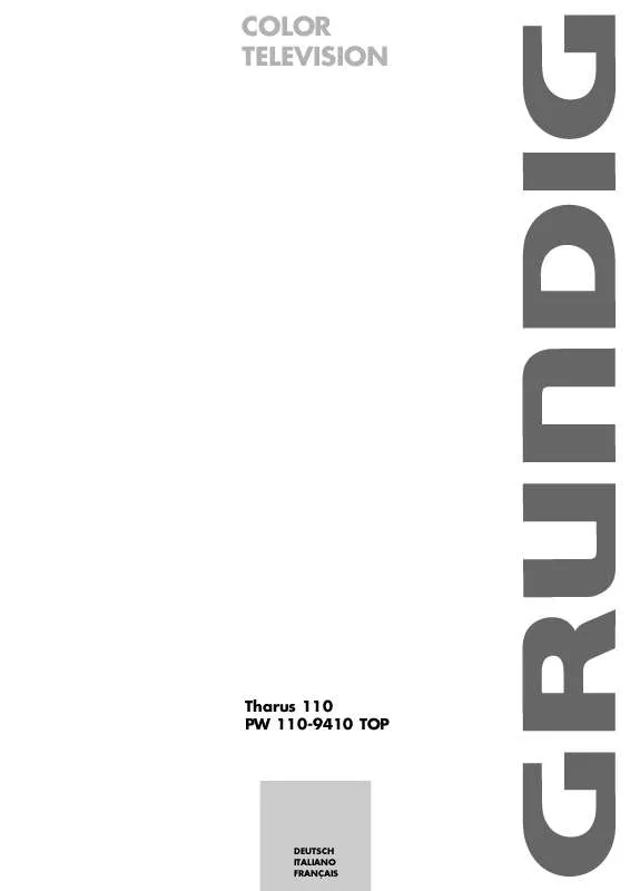 Mode d'emploi GRUNDIG THARUS 110 PW 110-9410 TOP