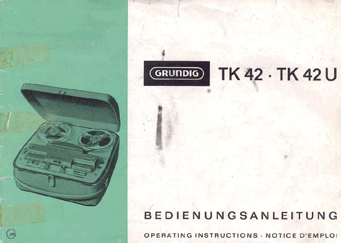 Mode d'emploi GRUNDIG TK 42