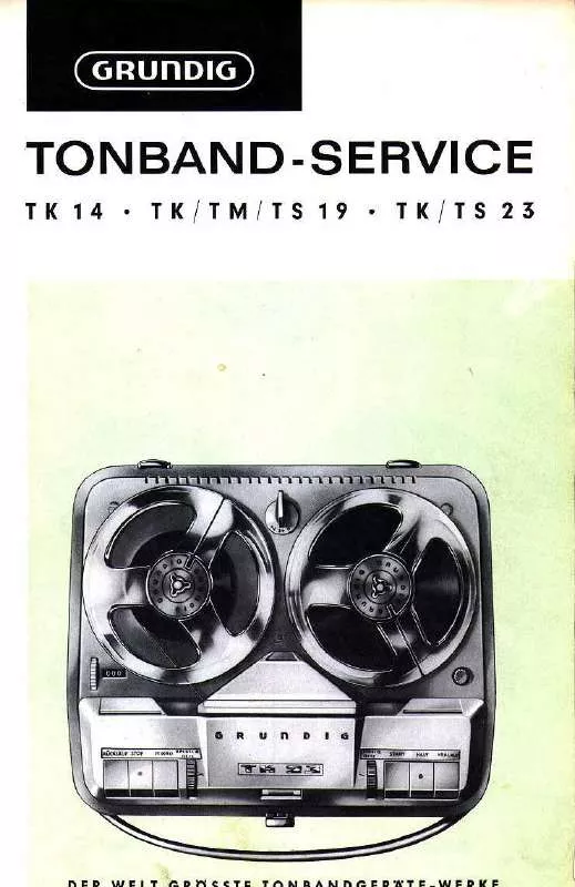 Mode d'emploi GRUNDIG TK 14