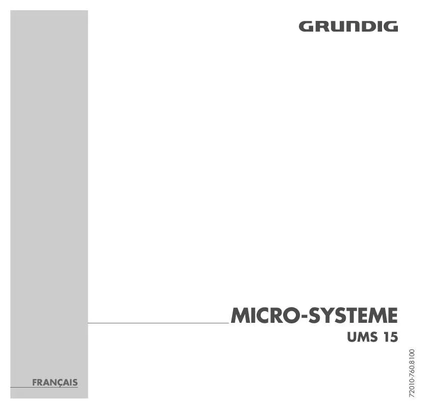 Mode d'emploi GRUNDIG UMS 15