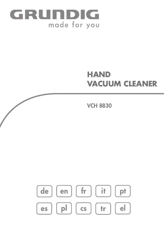 Mode d'emploi GRUNDIG VCH 8830 HANDSTAUBSAUGER, 14,4V POWE