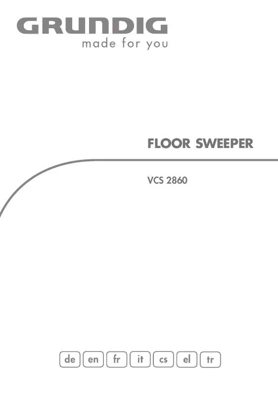 Mode d'emploi GRUNDIG VCS 2860 ELECTRIC SWEEPER