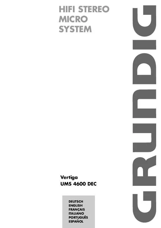 Mode d'emploi GRUNDIG VERTIGA UMS 4600 DEC