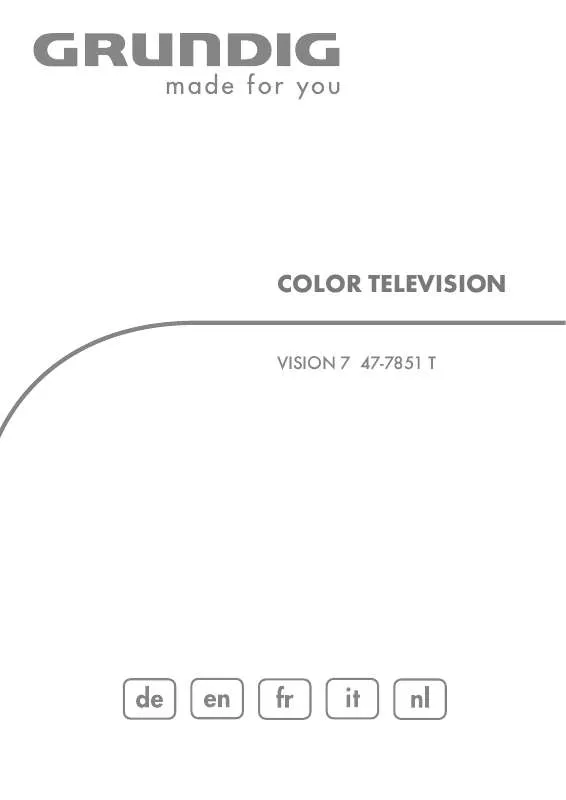 Mode d'emploi GRUNDIG VISION 7 47-7851 T