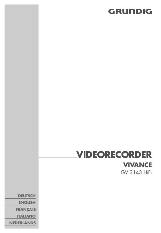 Mode d'emploi GRUNDIG VIVANCE GV 3143 HIFI