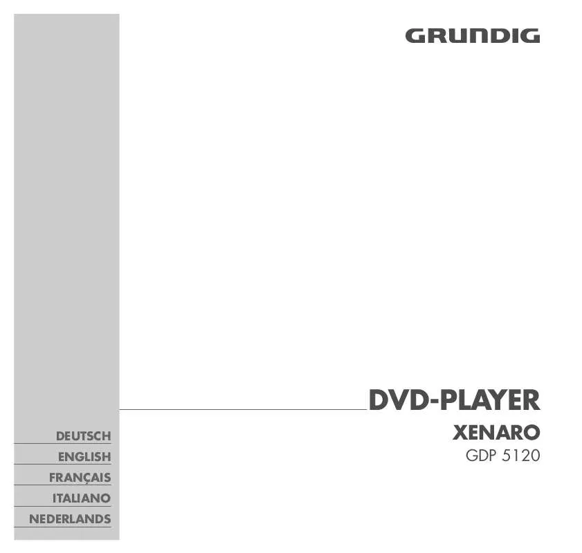 Mode d'emploi GRUNDIG XENARO GDP 5120