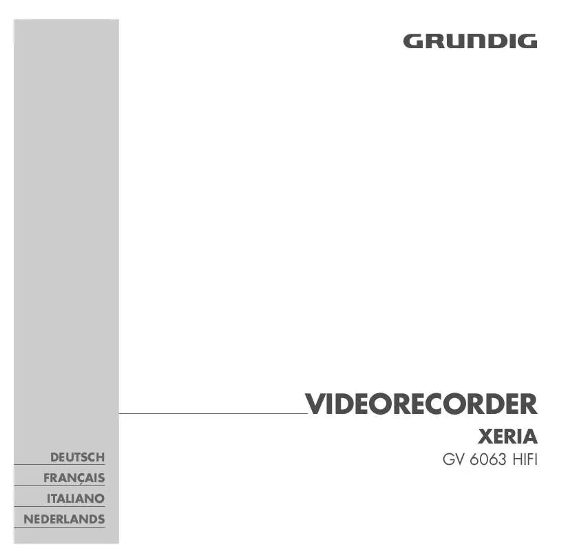 Mode d'emploi GRUNDIG XERIA GV 6063 HIFI