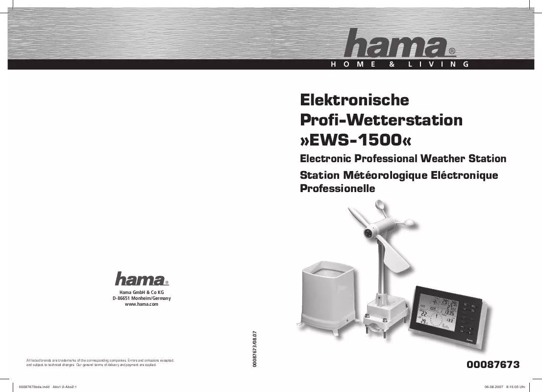 Mode d'emploi HAMA EWS-1500