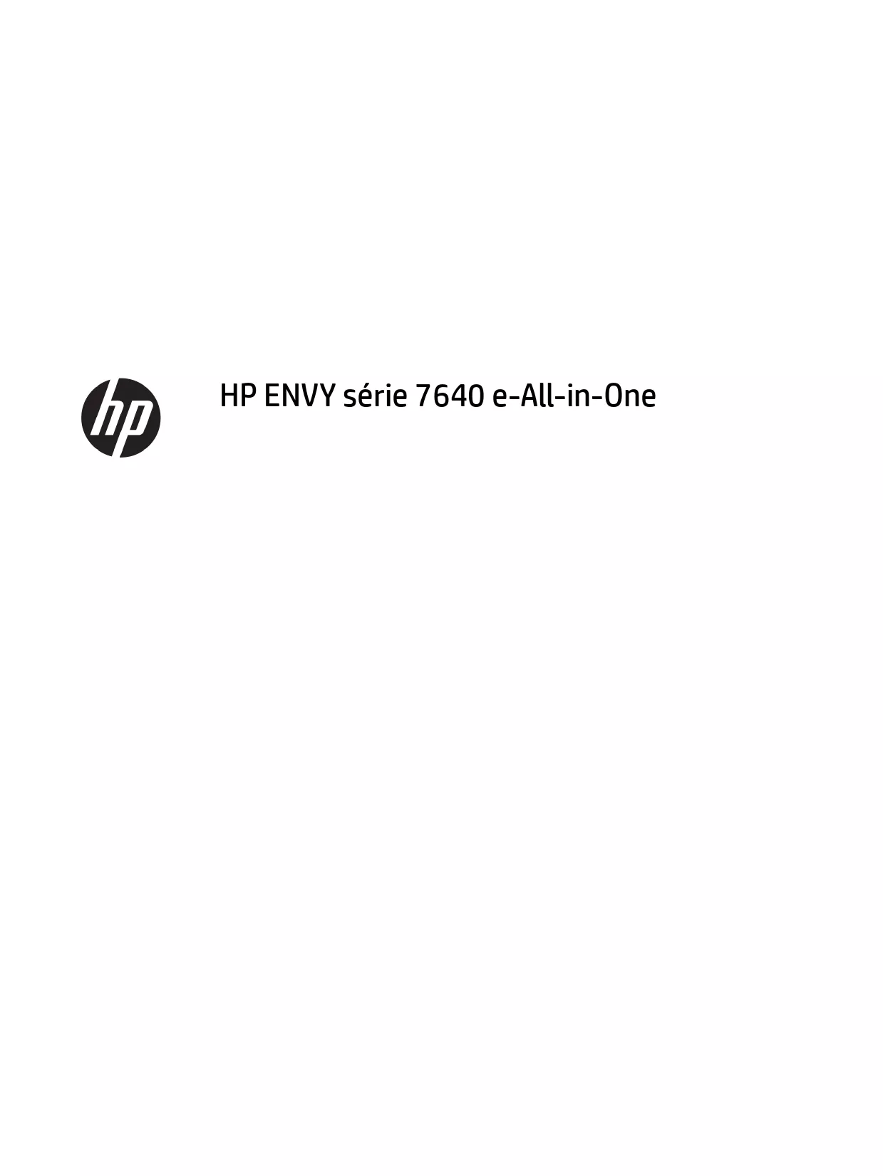 Mode d'emploi HP ENVY 7640