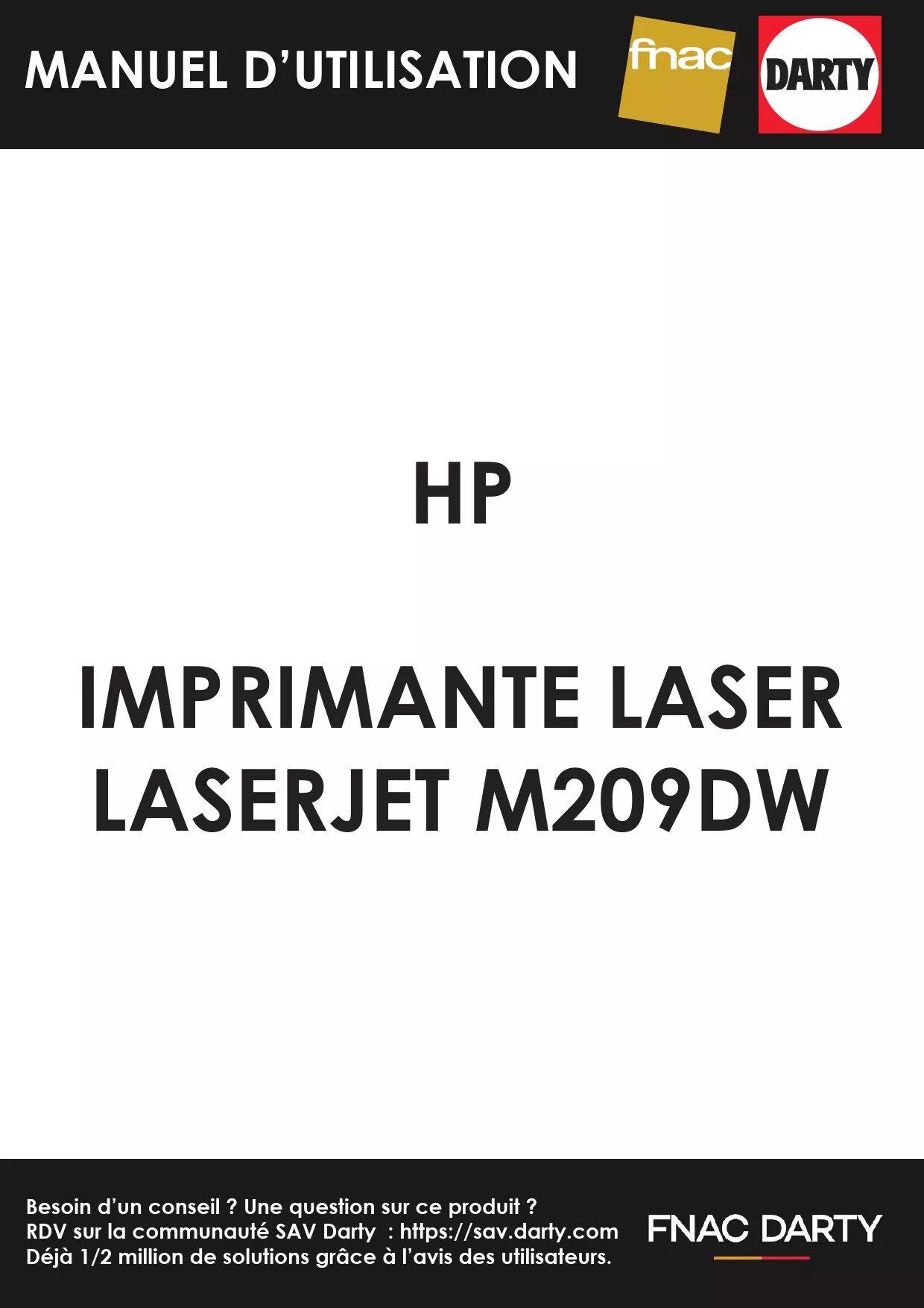 Mode d'emploi HP M209DWE