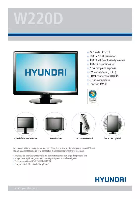 Mode d'emploi HYUNDAI W220D